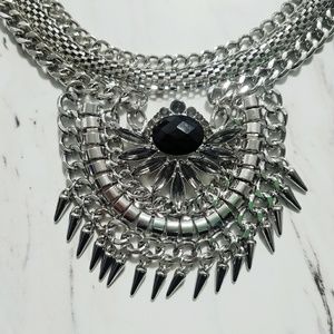 Silver Necklace with Black Jewel